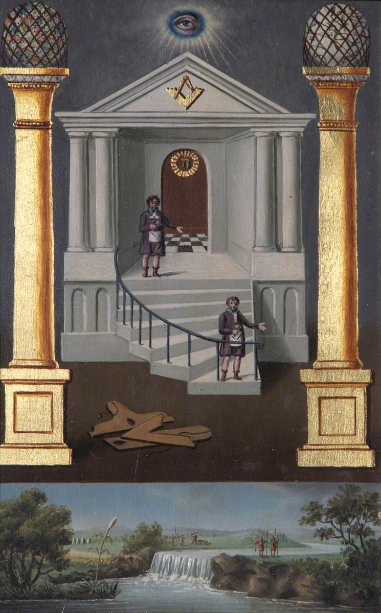 Josiah Bowring's Second Degree tracing board, 1819